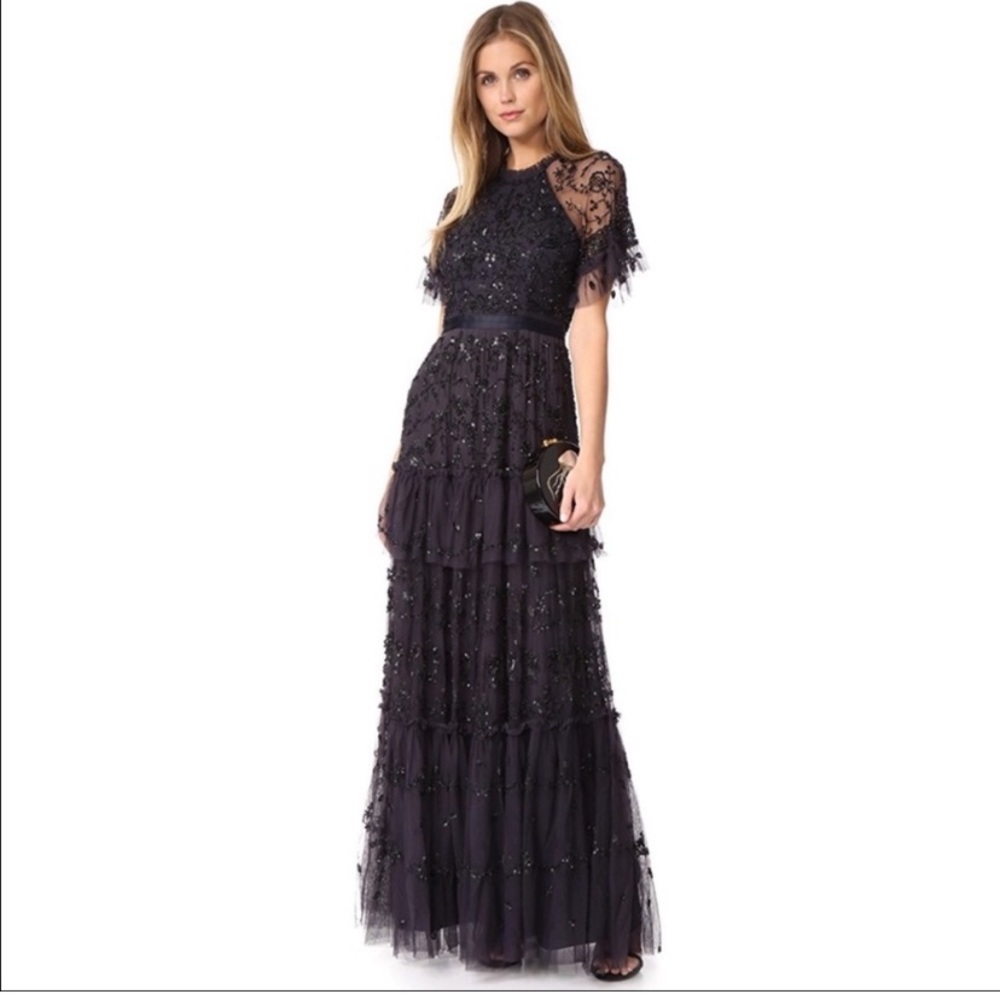 LAST CHANCE Needle & Thread Dark Purple Constellation Evening Gown
